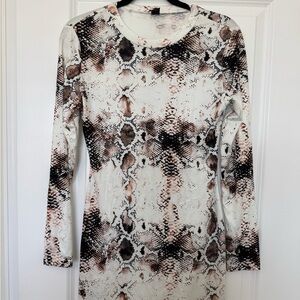 SHEIN Multicolor Snake Print Long Sleeve Dress